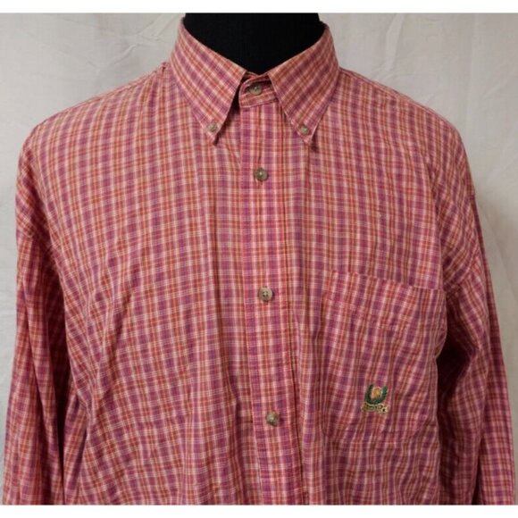 Wrangler Riata Mens XXL Red Mauve Plaid Long Sleeve Button Down Western Shirt - Picture 4 of 11